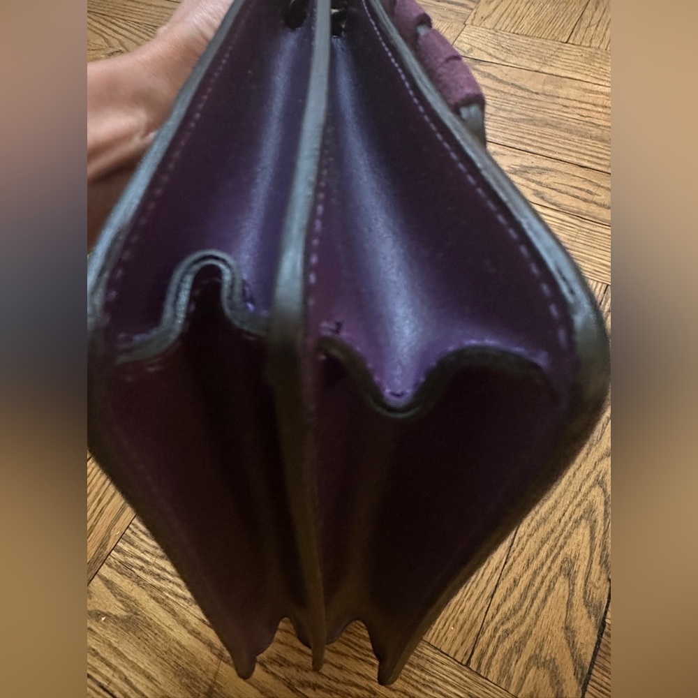 Purple Borse in Pelle Italian Leather Crossbody Purse - Picture 7 of 13